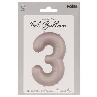 Number balloon moonlight silver