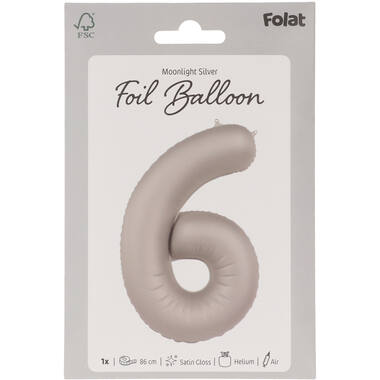 Number balloon moonlight silver