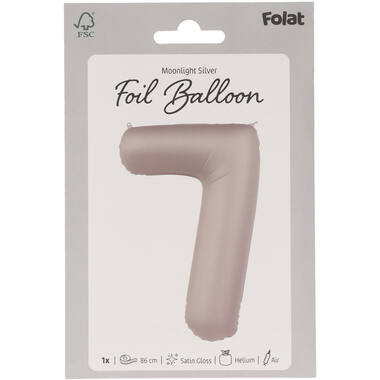 Number balloon moonlight silver