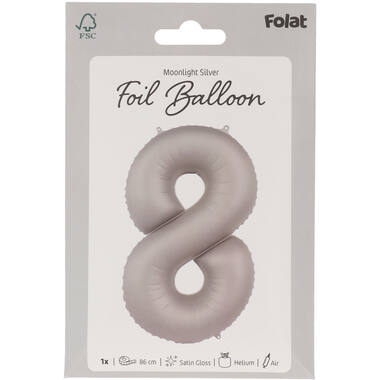 Number balloon moonlight silver