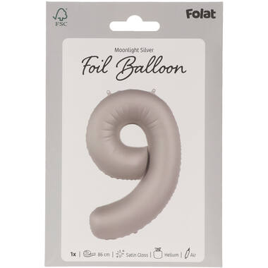 Number balloon moonlight silver