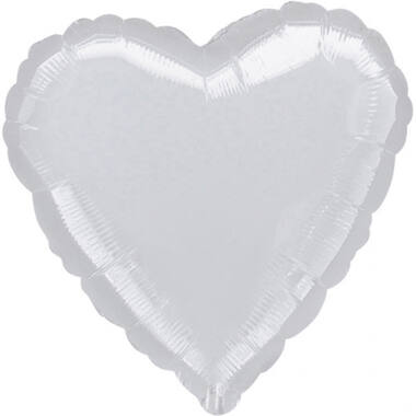 18in/45cm Silver Heart