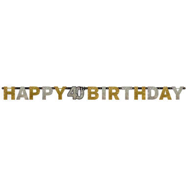 Letter Banner 40 Sparkling Celebration Gold Foil 213 x 16.2 cm