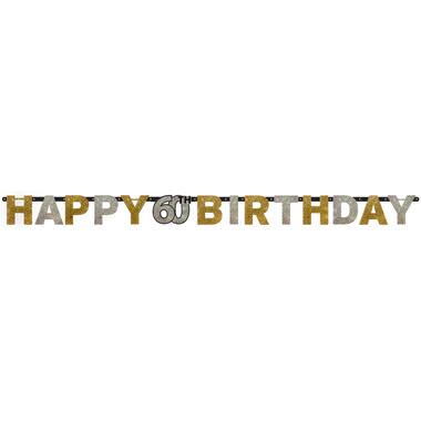 Letter Banner 60 Sparkling Celebration Gold Foil 213 x 16.2 cm