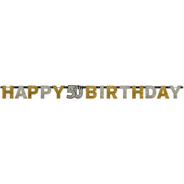 Letter Banner 50 Sparkling Celebration Gold Foil 213 x 16.2 cm
