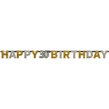Letter Banner 30 Sparkling Celebration Gold Foil 213 x 16.2 cm