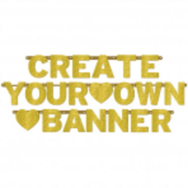 Letter Banner Wedding Decorations Glitter Paper Personalizable Height 11.4 cm