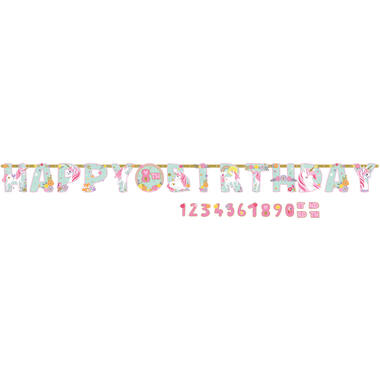 Letter Banner Magical Unicorn Paper Personalizable 320 x 25.4 cm