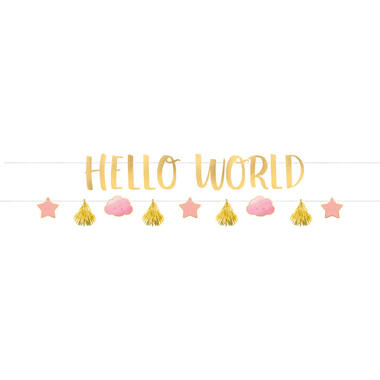 Letter Banner Kit Oh Baby Girl 2 Parts Paper 176.8 x 17.8 cm / 176.8 x 11.4 cm