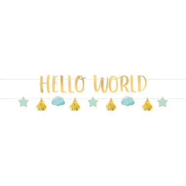 Letter Banner Kit Oh Baby Boy 2 Parts Paper 176.8 x 17.8 cm / 176.8 x 11,4 cm
