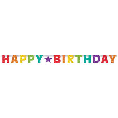 Letter Banner Birthday Accessories Rainbow Foil 230 cm