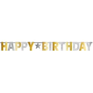 Letter Banner Birthday Accessories Silver & Gold 320 cm
