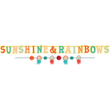 Banner Kit Retro Rainbow Paper 2 Parts Length 150 cm / 176 c