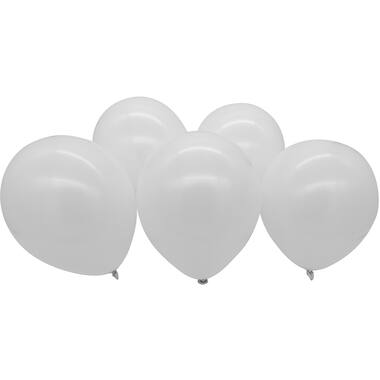 5 Latex Balloons LED White with Multi-Coloured LED Lights 27.5 cm / 11"