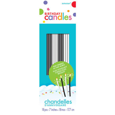 18 Candles Birthday Black & White Height 17.7 cm