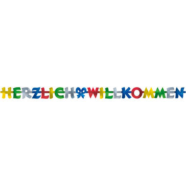 Letter Banner Herzlich Willkommen Paper 200 x 11 cm