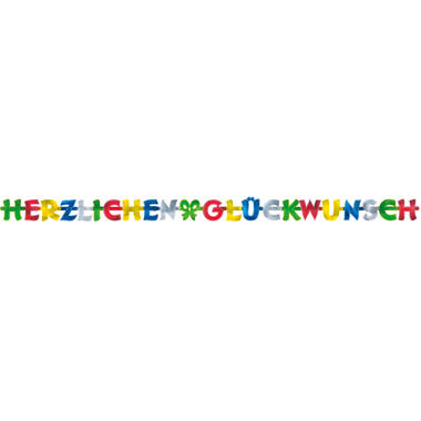 Letter Banner Herzlichen Glückwunsch Paper 250 x 11 cm