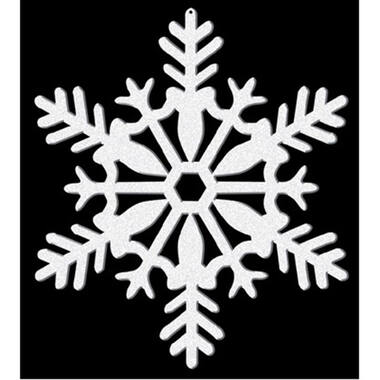 4 Cutouts Snowflake Glitter White Plastic 10.1 cm