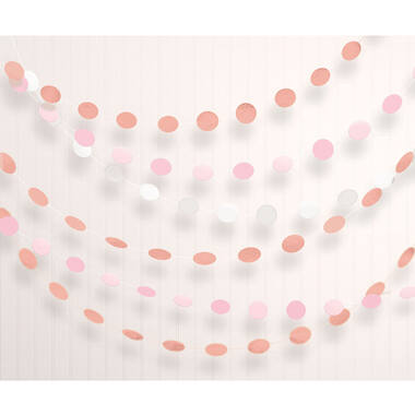 6 String Decorations Rose Gold Blush Paper 213 cm