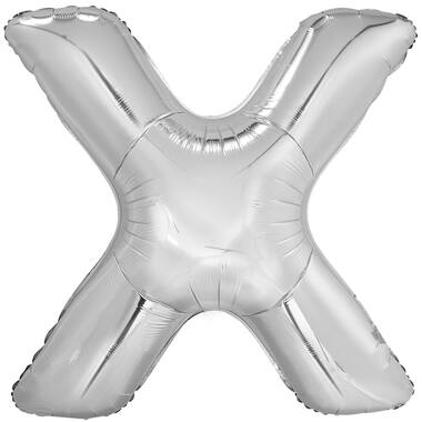 Large Letter X Silver Foil Balloon N34 Packaged 82 cm x 81 c