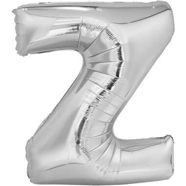 Large Letter Z Silver Foil Balloon N34 Packaged 83 cm x 60 c