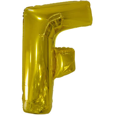 Large Letter F Gold Foil Balloon N34 Packaged 87 cm x 54 cm