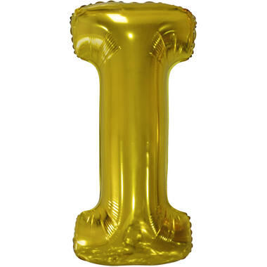 Large Letter I Gold Foil Balloon N34 Packaged 84 cm x 40 cm