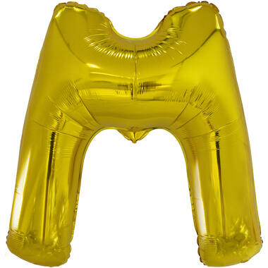 Large Letter M Gold Foil Balloon N34 Packaged 83 cm x 69 cm