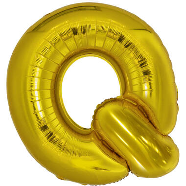 Large Letter Q Gold Foil Balloon N34 Packaged 79 cm x 72 cm