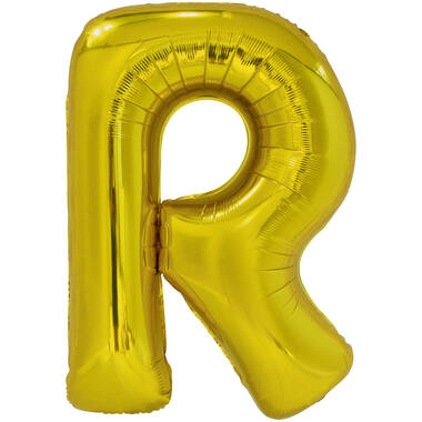 Large Letter R Gold Foil Balloon N34 Packaged 85 cm x 60 cm