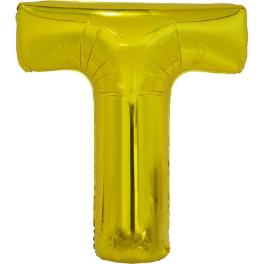 Large Letter T Gold Foil Balloon N34 Packaged 86 cm x 74 cm