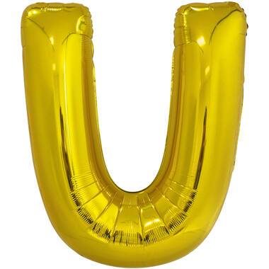 Large Letter U Gold Foil Balloon N34 Packaged 83 cm x 65 cm