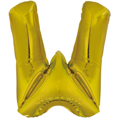 Large Letter W Gold Foil Balloon N34 Packaged 83 cm x 79 cm