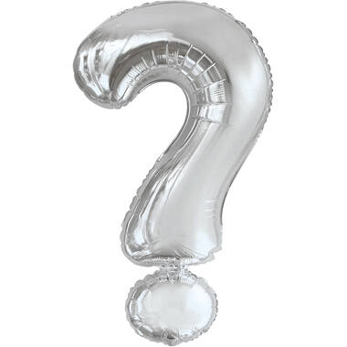 Large Letter ? Silver Foil Balloon N34 Packaged 89 cm x 53 c
