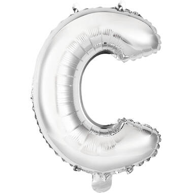 Mini Letter C Silver Foil Balloon N16 Packaged 33 cm x 26 cm
