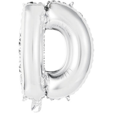 Mini Letter D Silver Foil Balloon N16 Packaged 33 cm x 26 cm