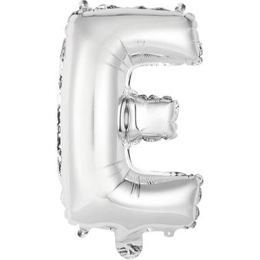 Mini Letter E Silver Foil Balloon N16 Packaged 33 cm x 21 cm