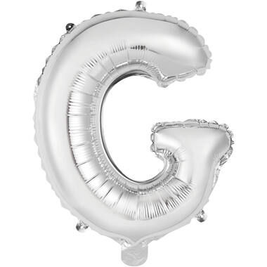 Mini Letter G Silver Foil Balloon N16 Packaged 34 cm x 28 cm