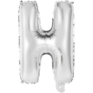 Mini Letter H Silver Foil Balloon N16 Packaged 37 cm x 24 cm
