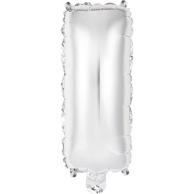 Mini Letter I Silver Foil Balloon N16 Packaged 33 cm x 14 cm