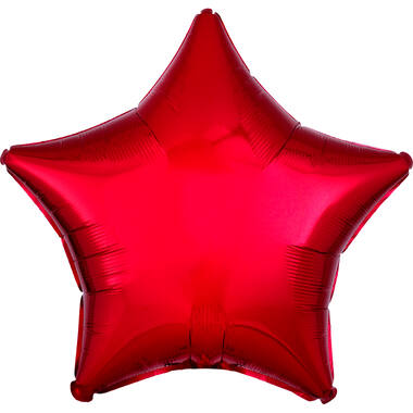 Standard Metallic Red Star Foil Balloon C16 Packaged 48 cm