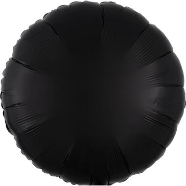Standard Silk Lustre Black Round Foil Balloon C16 Packaged 43 cm