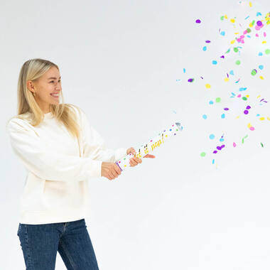 Confetti Cannon Multicolor Round Paper 40 cm
