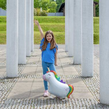 Walking Balloon Unicorn Foil Falloon W24 Packaged 81 cm 62 cm