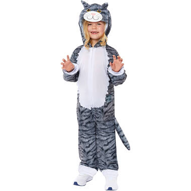 Child Costume Generic Grey Tabby Cat Jumpsuit 8-10 years