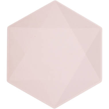 6 plates hexagonal Vert Decor, 26,1 x 22,6cm, pink