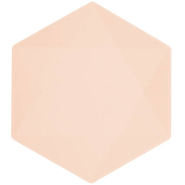 6 plates hexagonal Vert Decor, 26,1x22,6cm, apricot