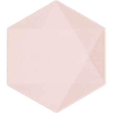6 plates hexagonal Vert Decor, 20,8 x 18,1cm, pink