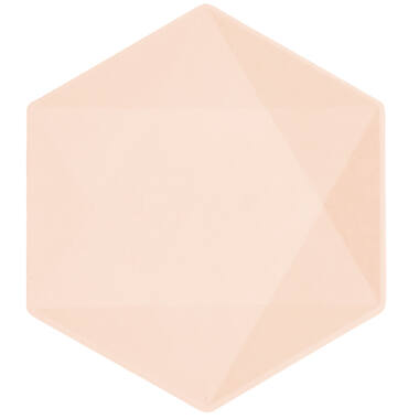 6 plates hexagonal Vert Decor, 20,8x18,1cm, apricot