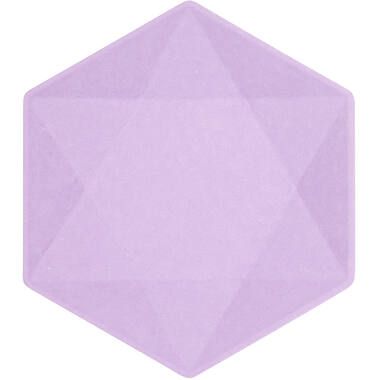 6 plates hexagonal Vert Decor, 20,8x18,1cm, purple